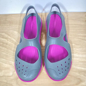 Crocs Women's Swiftwater Wave‎ Water Shoes, 8, Gray Magenta Lightweight Pull-On